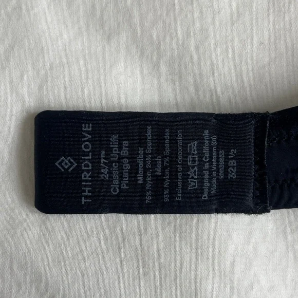 ThirdLove 24/7 Classic Uplift Plunge Bra Black 32B½ - Picture 14 of 14